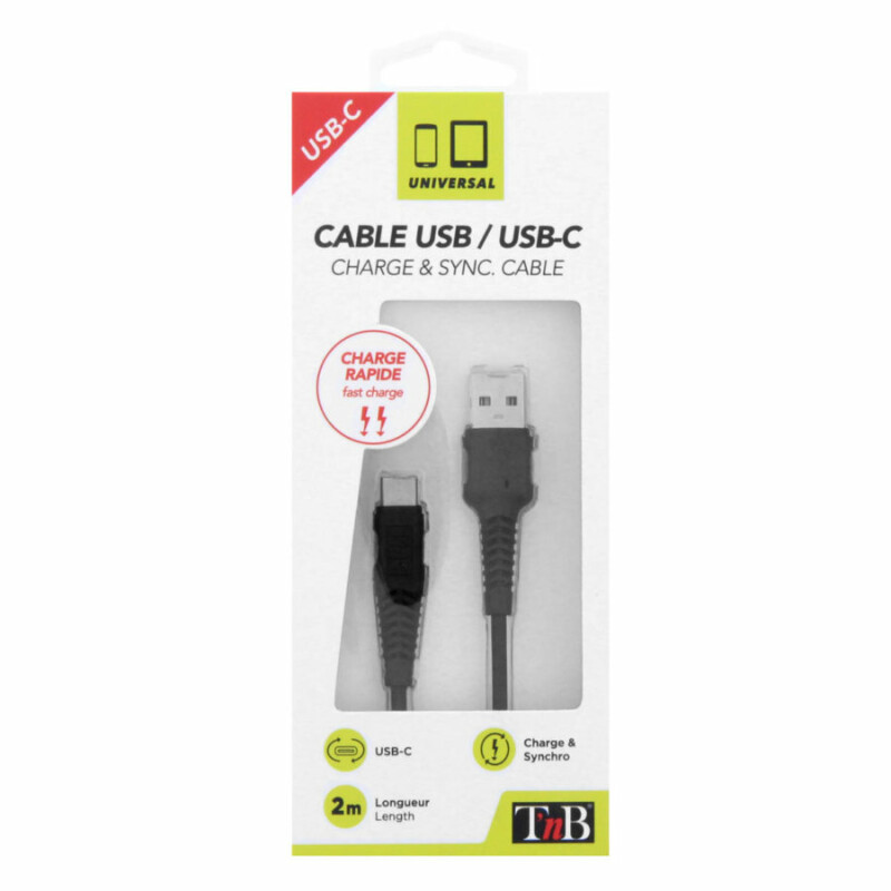 CABLE USB/USB-C 2M-NOIR