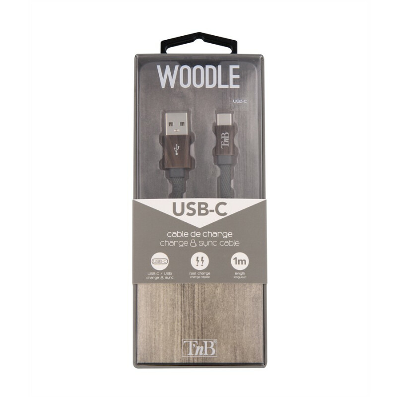CABLE WOODLE USB-C 1M GRIS